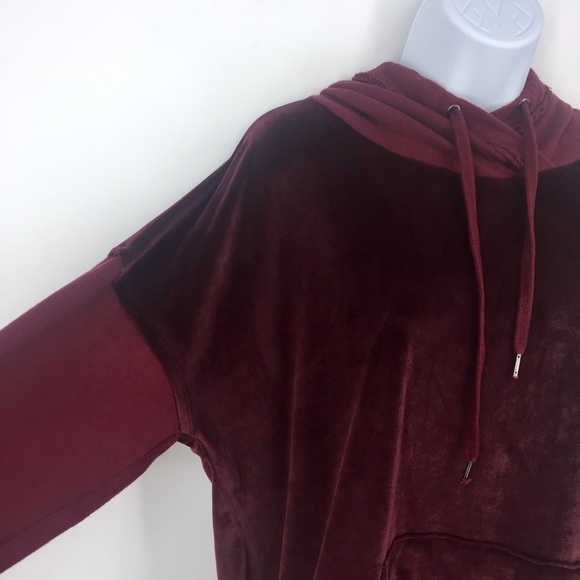 Splendid  Red Ruby Velour/French Terry Hoodie M - Picture 4 of 8
